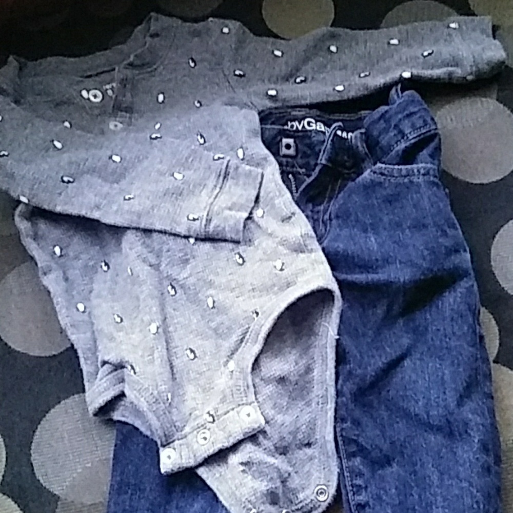 Baby Gap Jeans & Carter's peaquin onesie